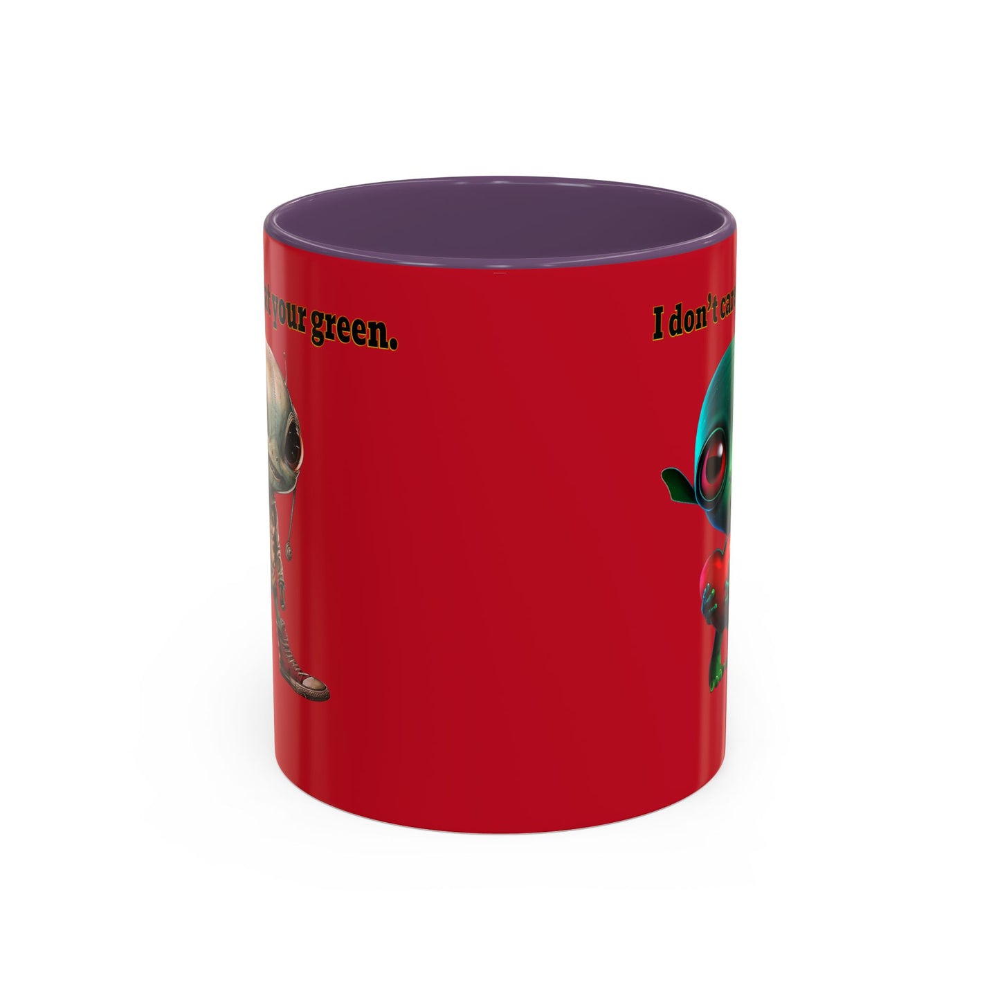 I don't care that your grey - Accent Mug (dark red)