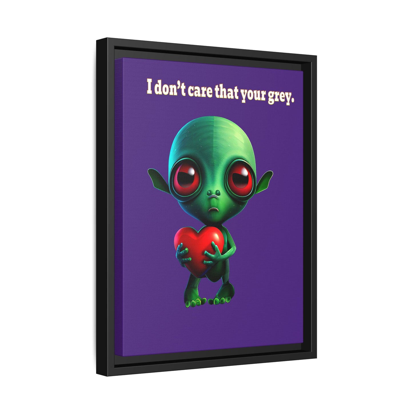I don't care that your grey - framed canvas art (purple)