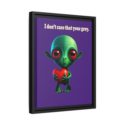 I don't care that your grey - framed canvas art (purple)