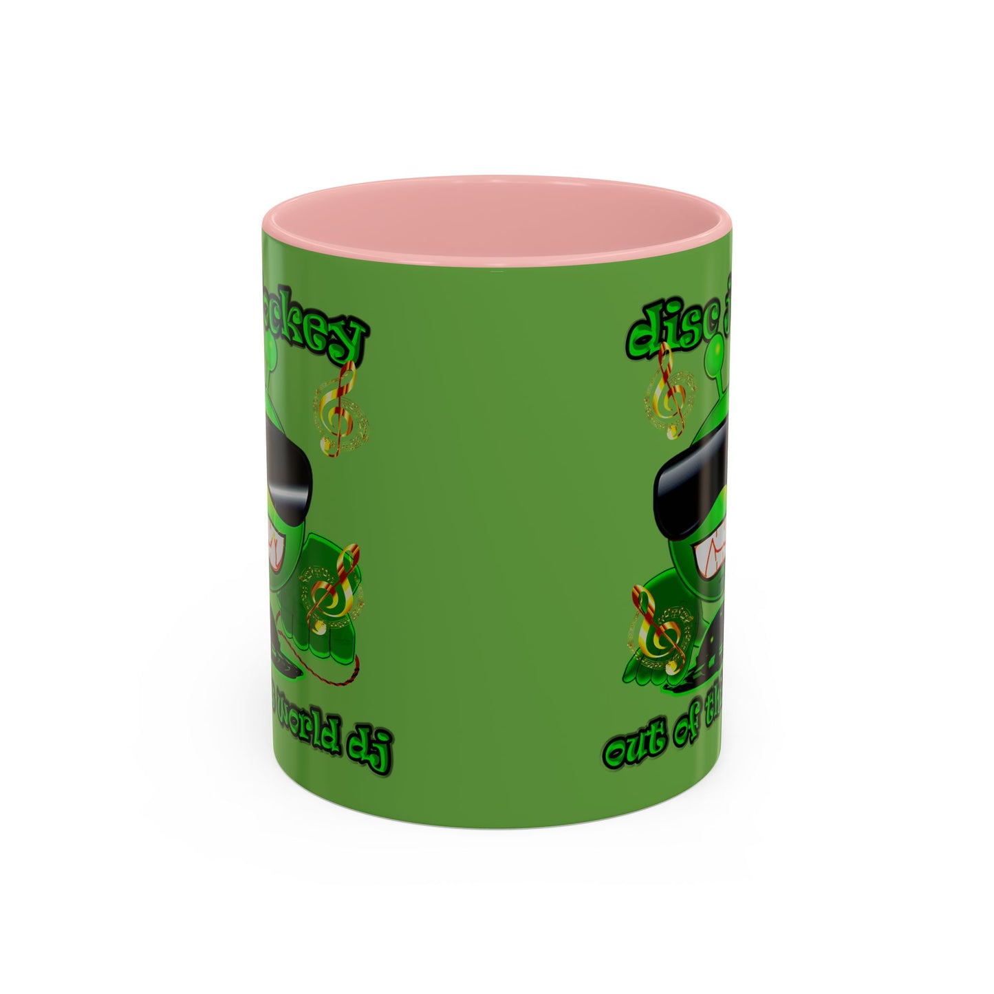 disc jockey - Accent Mug (green)
