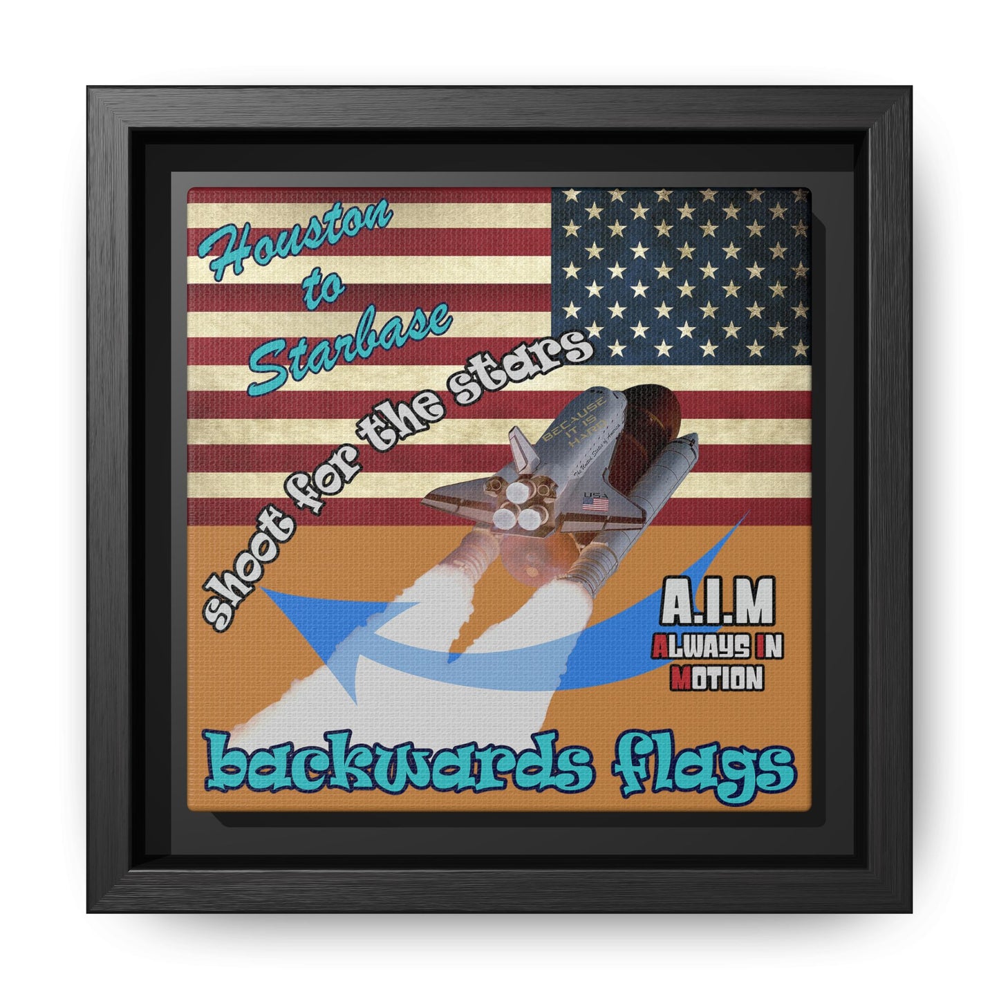 shoot for the stars - framed canvas art (light brown)