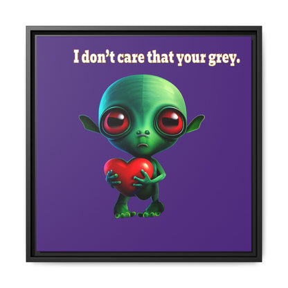I don't care that your grey - framed canvas art (purple)