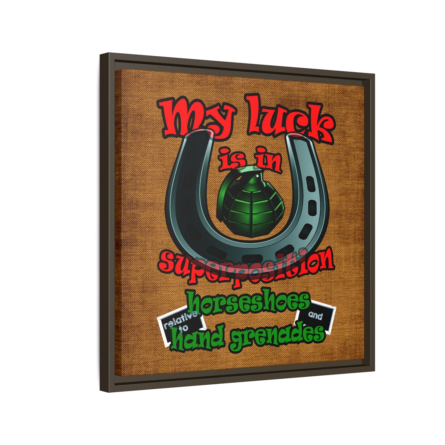 my luck - framed canvas art (brown papyrus)
