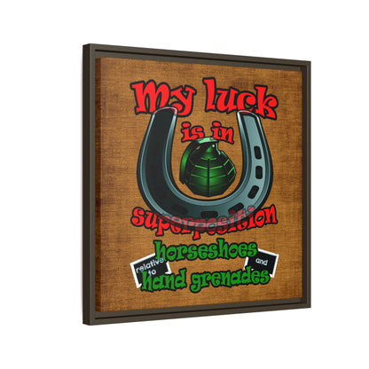 my luck - framed canvas art (brown papyrus)