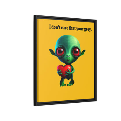 I don't care that your grey - framed canvas art (yellow)