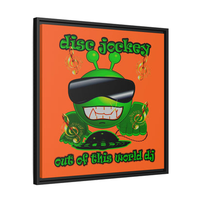 disc jockey - framed canvas art (orange)