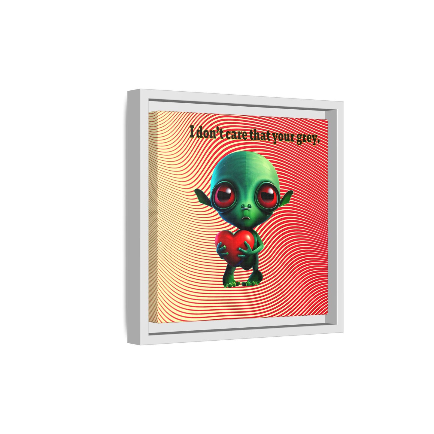 I don't care that your grey - framed canvas art (yellow-orange wave)