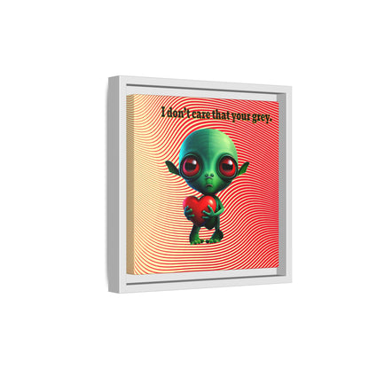 I don't care that your grey - framed canvas art (yellow-orange wave)