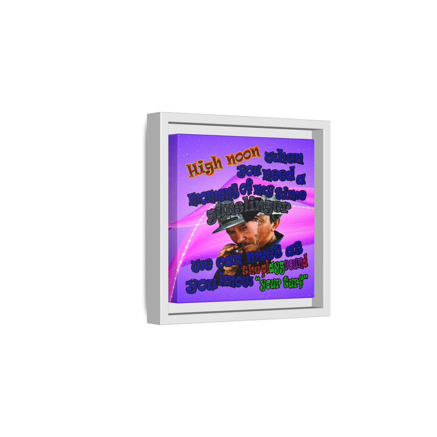 high noon - framed canvas art (purple-pink wave)