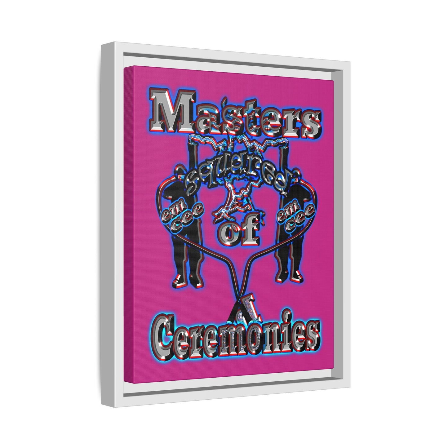 em cee squared - framed canvas art (pink)