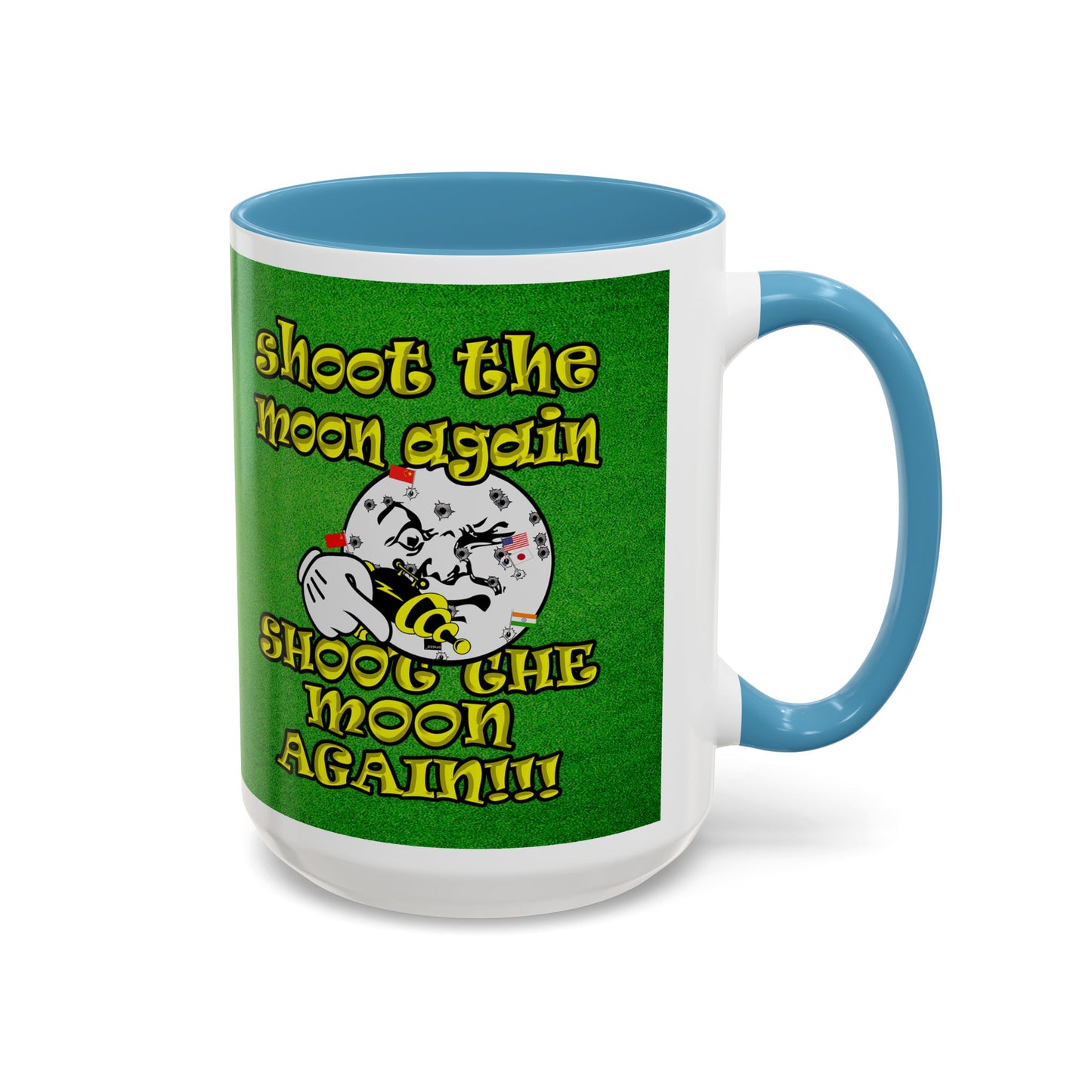shoot the moon again - Accent Mug (green turf)