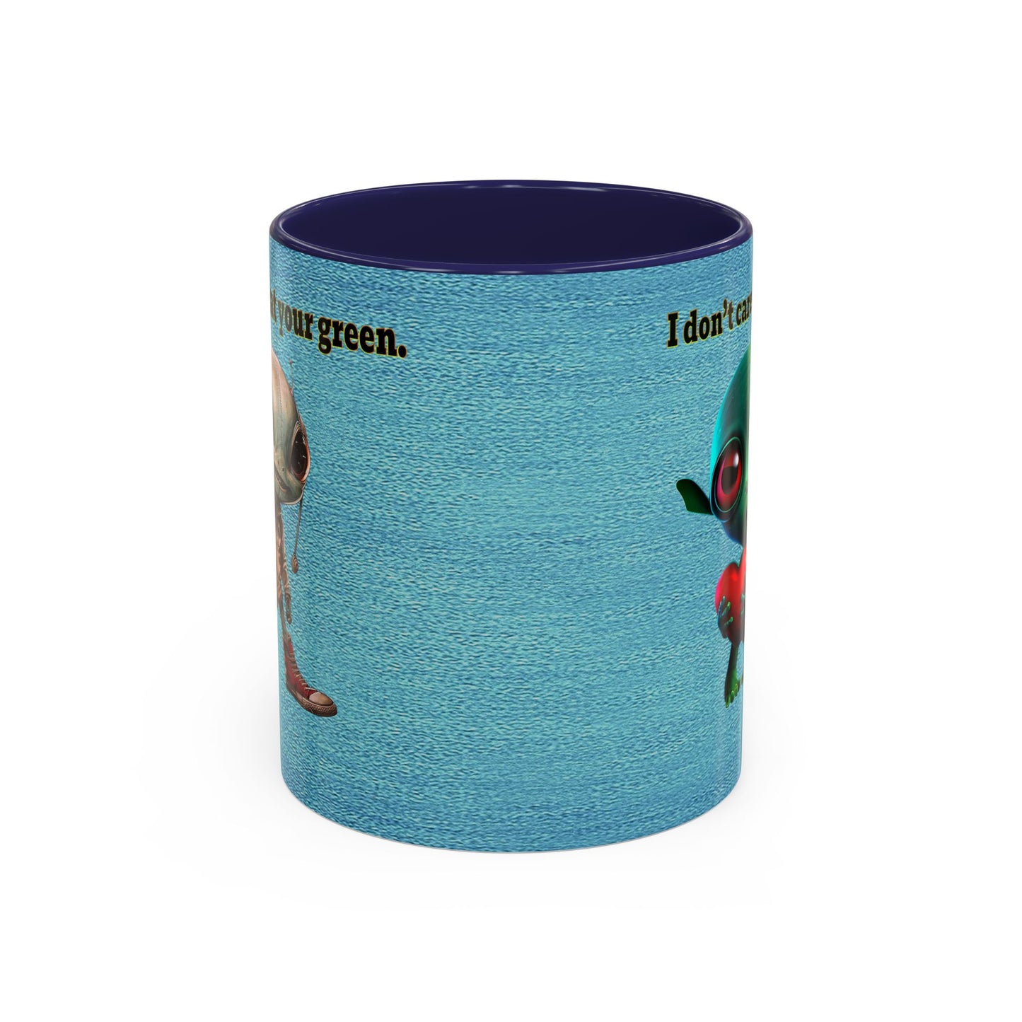 I don't care that your grey - Accent Mug (faded blue)