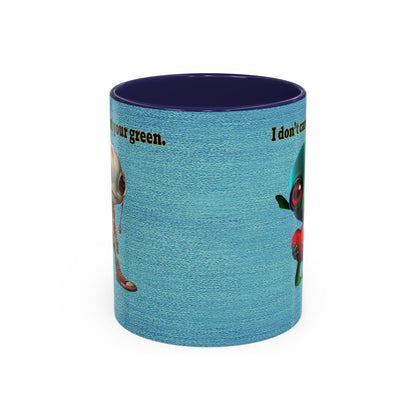 I don't care that your grey - Accent Mug (faded blue)