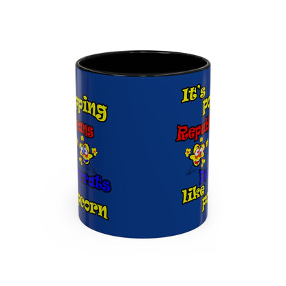 popping like popcorn - Accent Mug (dark blue)
