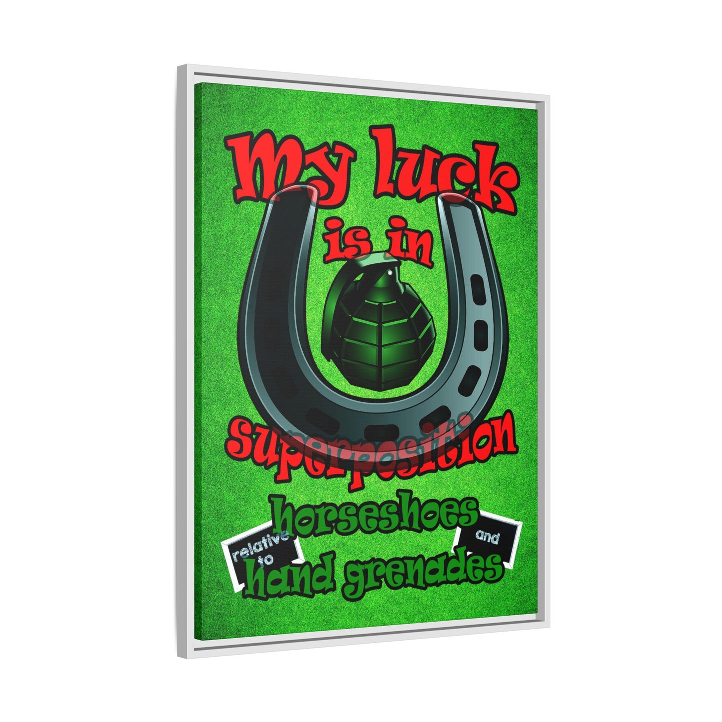 my luck - framed canvas art (green turf)
