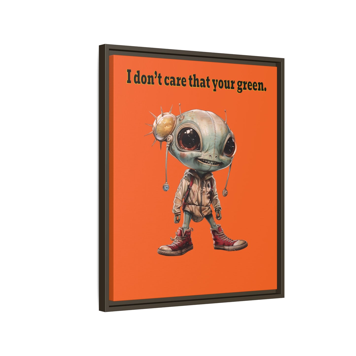 I don't care that your green - framed canvas art (orange)