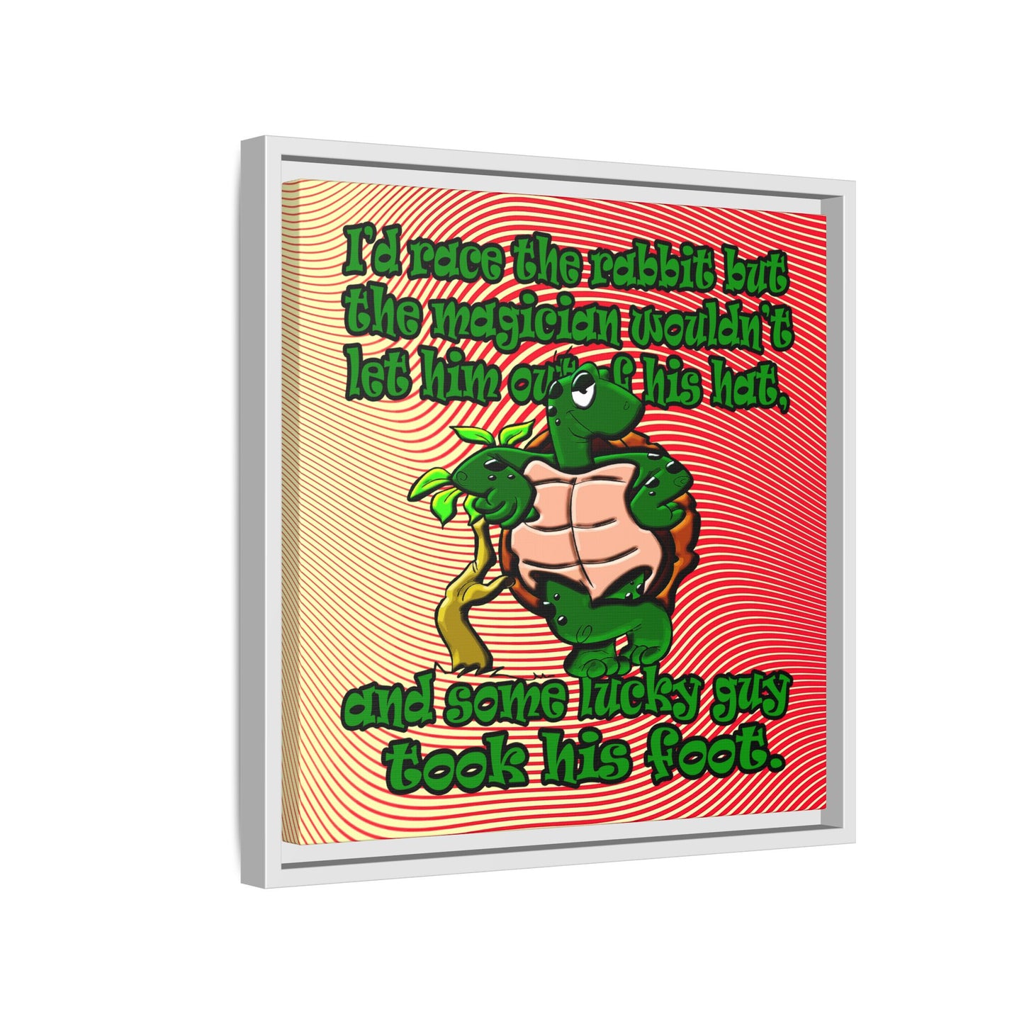 turtle race - framed canvas art (yellow-orange wave)