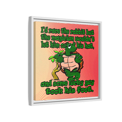 turtle race - framed canvas art (yellow-orange wave)