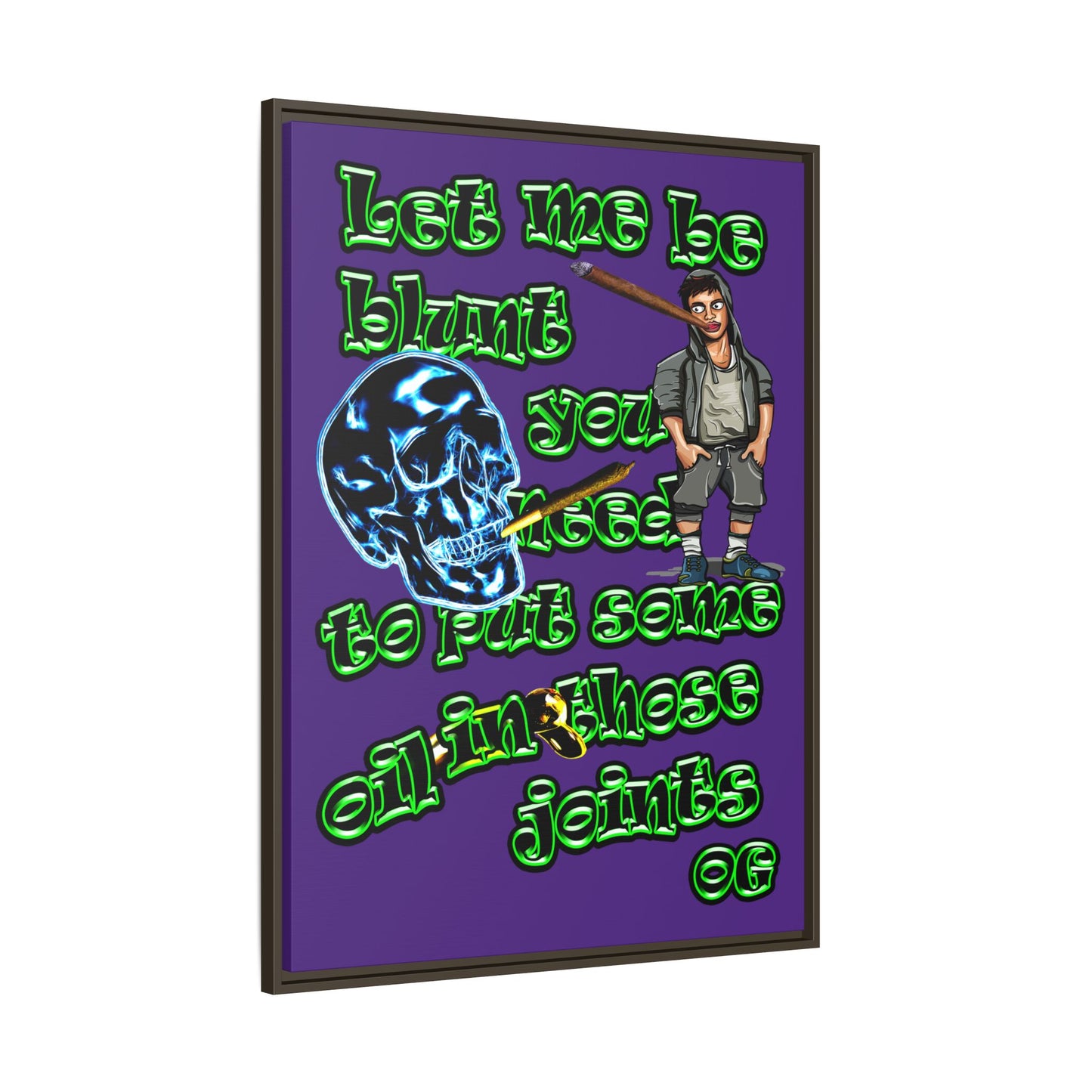 og - framed canvas art (purple)