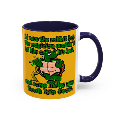turtle race - Accent Mug (yellow)