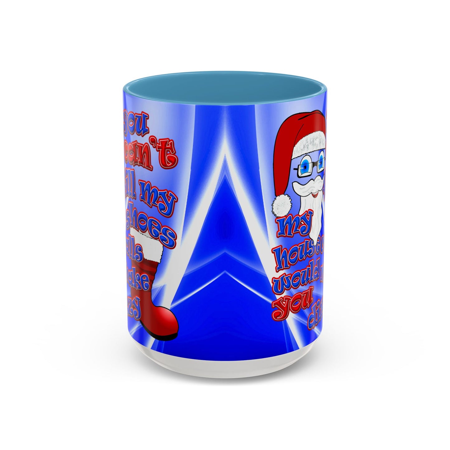 santa's shoes - Accent Mug (blue-white wave)
