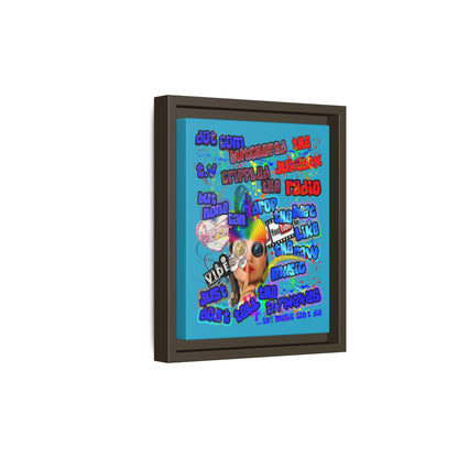 drop the beat - framed canvas art (turquoise)