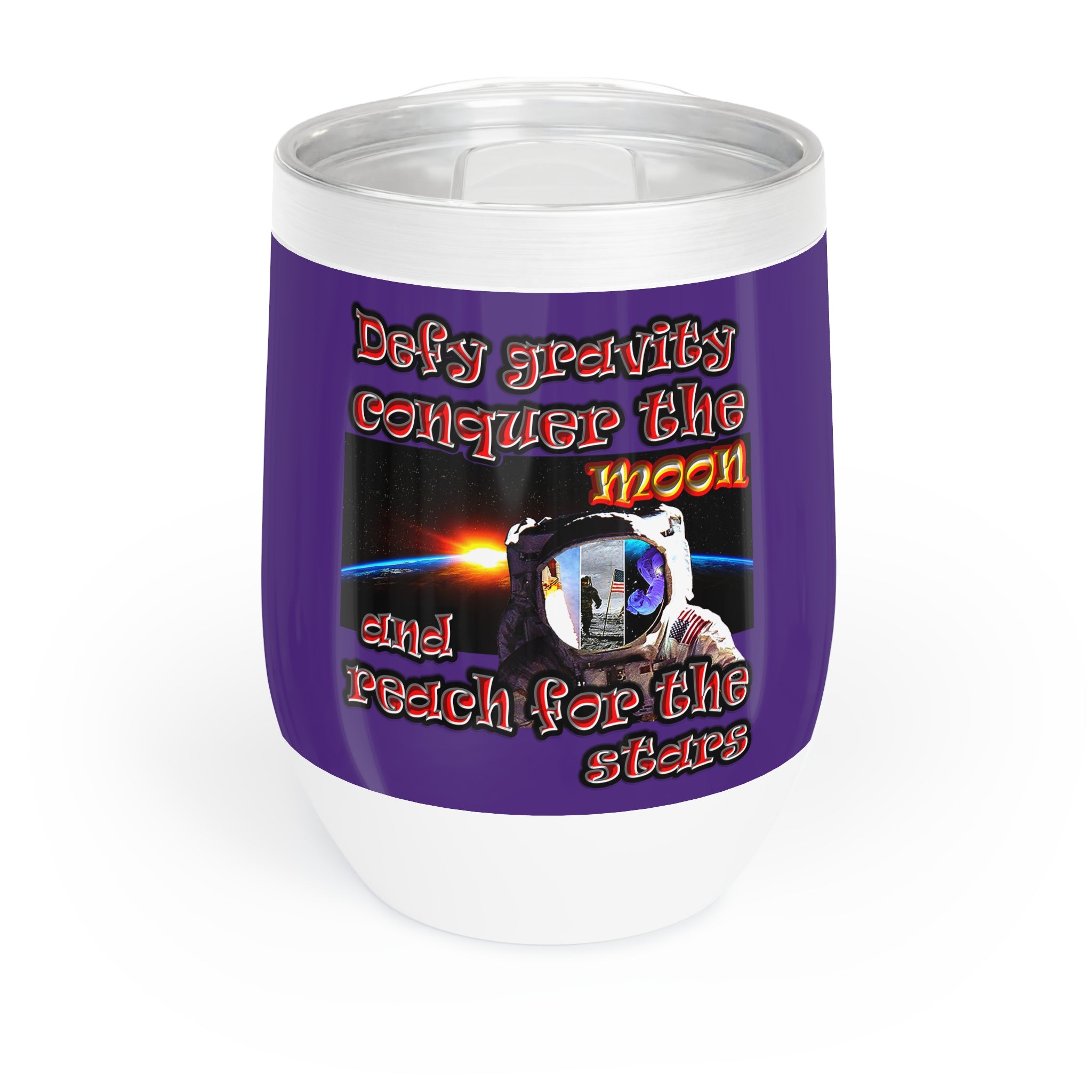 defy conquer reach - Chill Wine Tumbler (purple)