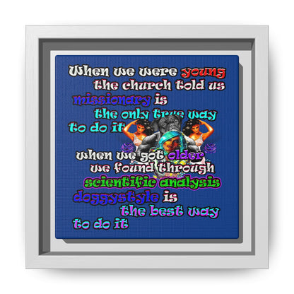 doggystyle - framed canvas art (dark blue)