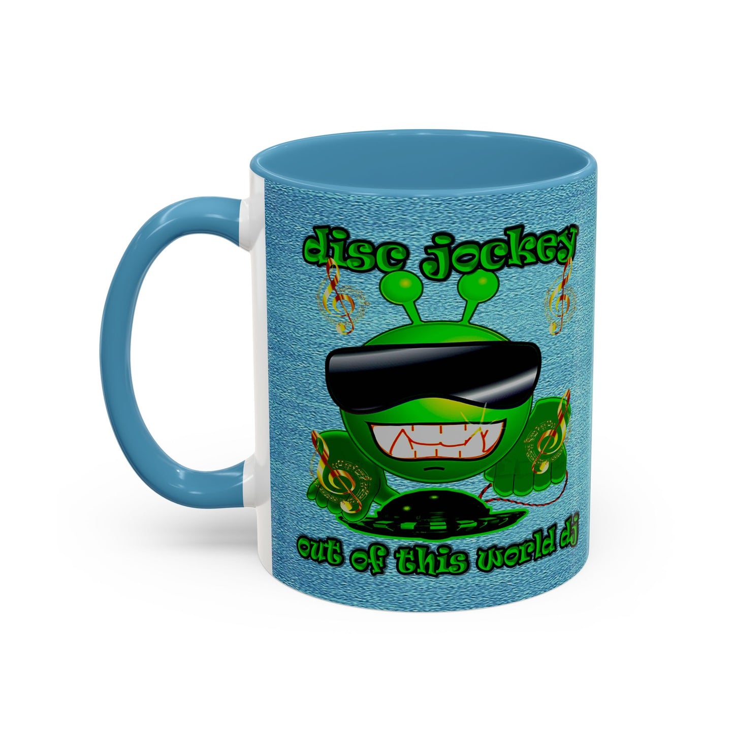 disc jockey - Accent Mug (faded dark blue)