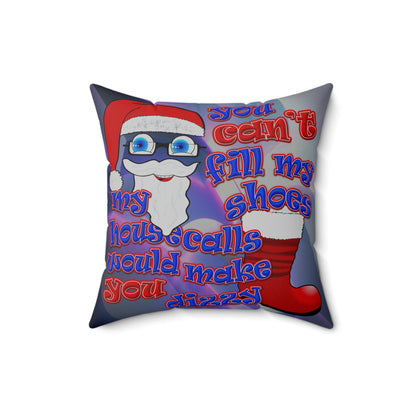 santa's shoes - Spun Polyester Square Pillow - (grey-pink wave)