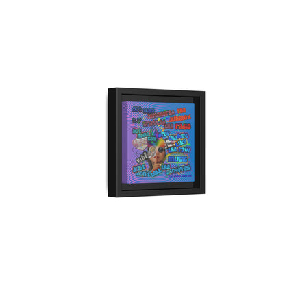 drop the beat - framed canvas art (light blue-purple wave)