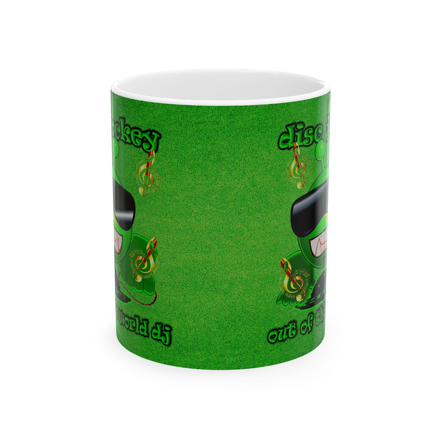 disc jockey - White Mug (green turf)