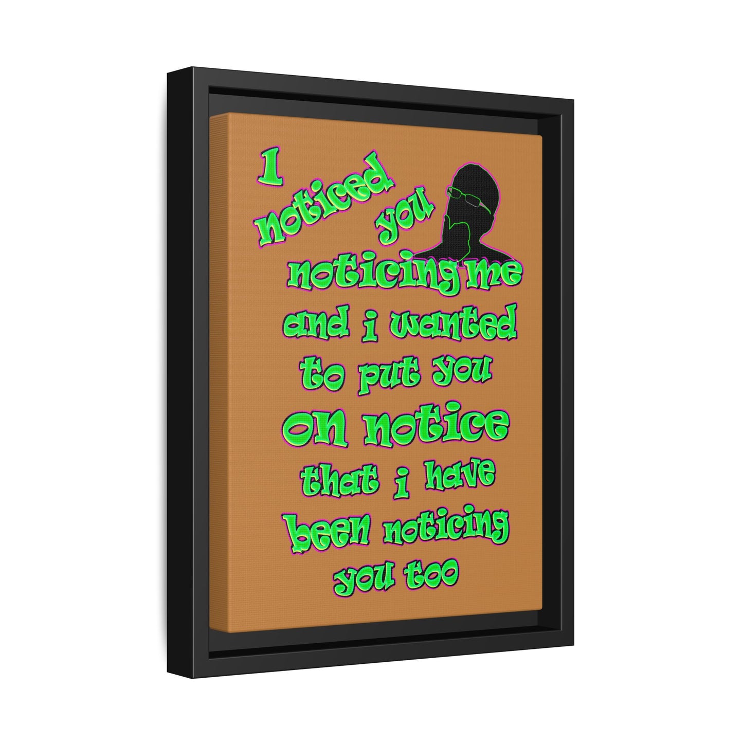 noticed you noticing - framed canvas art (light brown)
