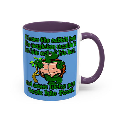 turtle race - Accent Mug (light blue)