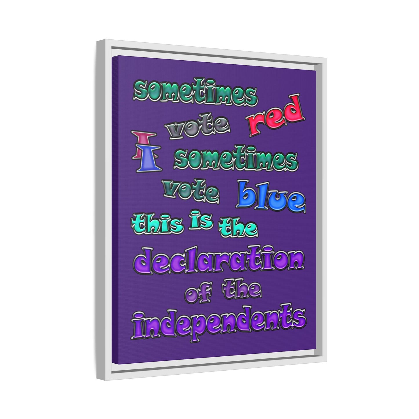 declaration of the independents - framed canvas art (purple)