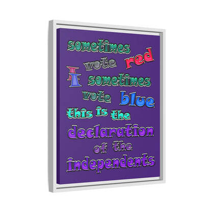 declaration of the independents - framed canvas art (purple)