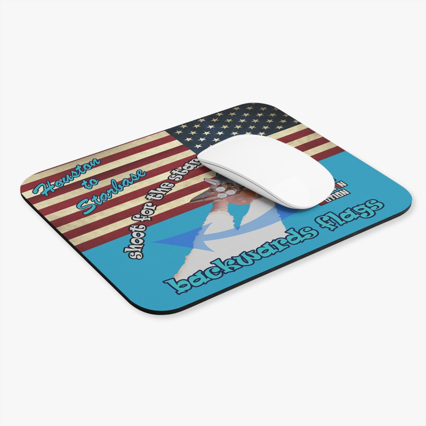 shoot for the stars - Mouse Pad (Rectangle) - (turquoise)