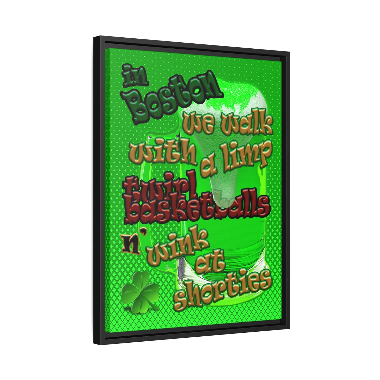 celtics logo - framed canvas art (logo green)