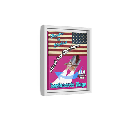 shoot for the stars - framed canvas art (pink)