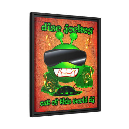 disc jockey - framed canvas art (burnt orange)