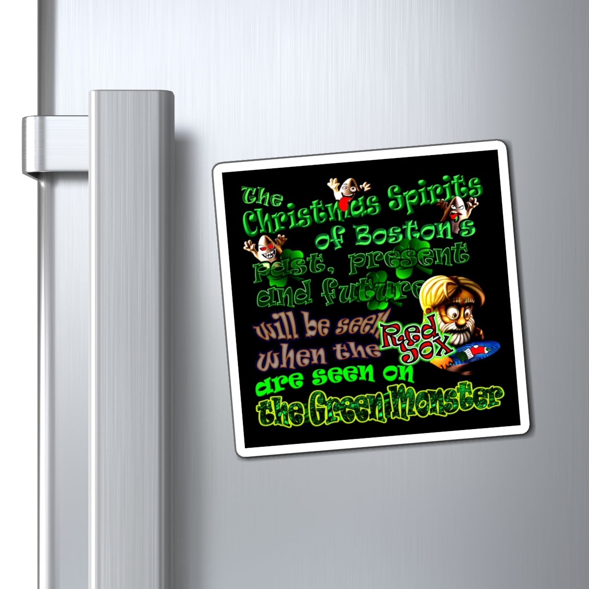 christmas spirits of boston - Magnets - (black)