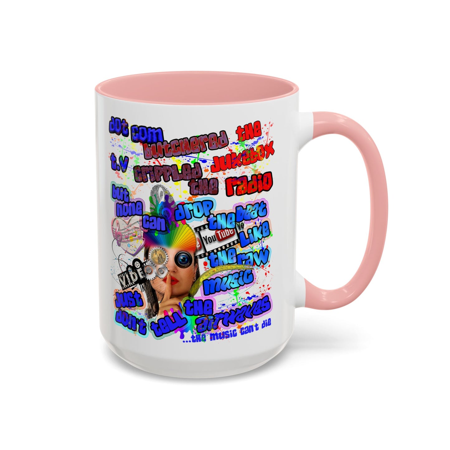 drop the beat - Accent Mug (white)