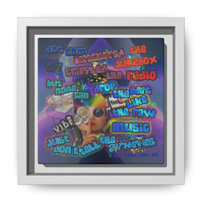 drop the beat - framed canvas art (grey-pink wave)