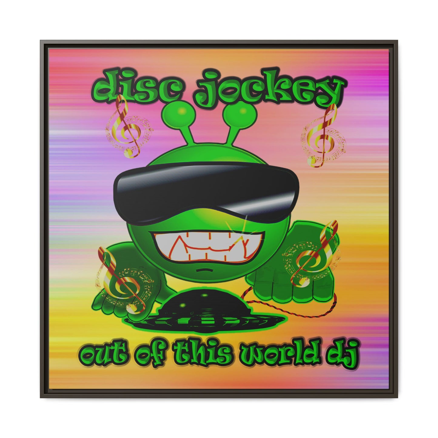 disc jockey - framed canvas art (color blur)