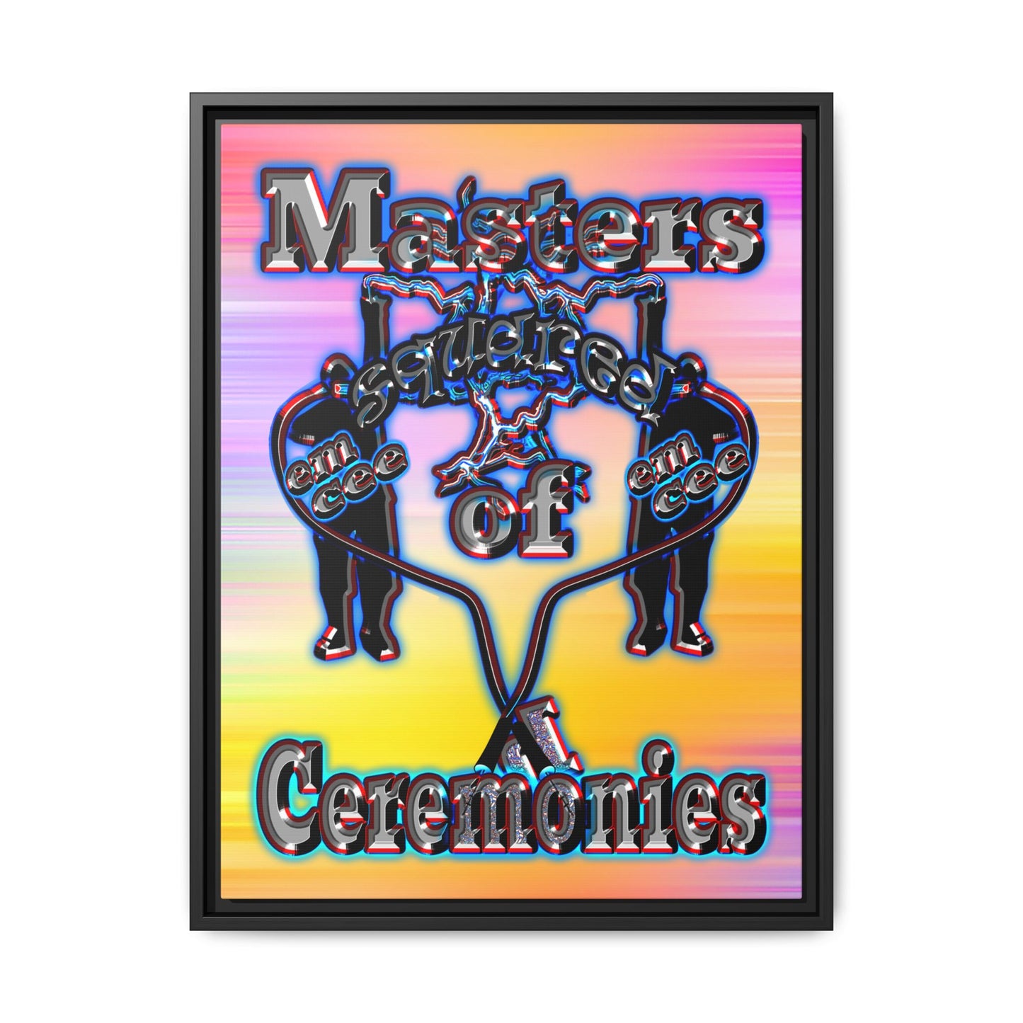 em cee squared - framed canvas art (color blur)