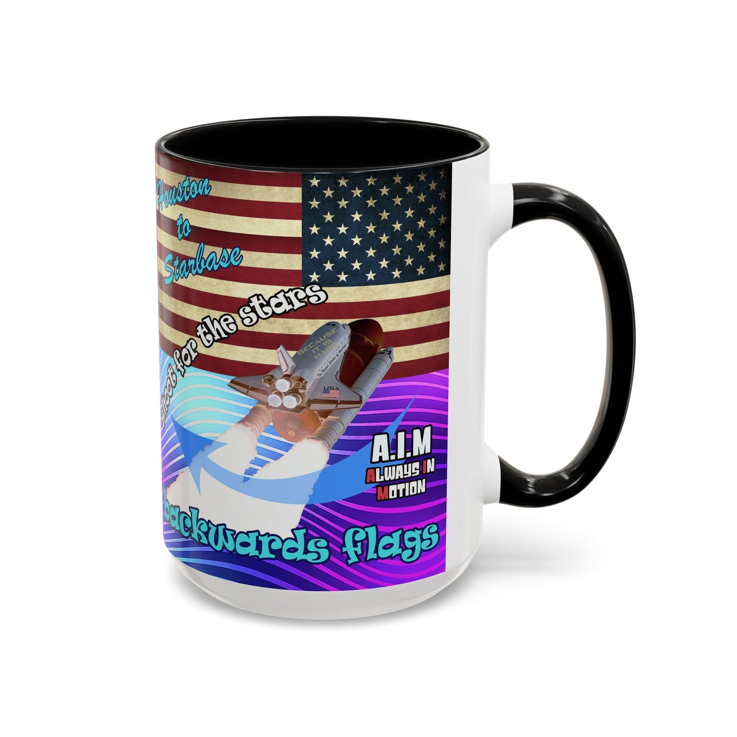 shoot for the stars - Accent Mug (purple wave)