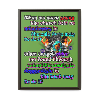 doggystyle - framed canvas art (green)