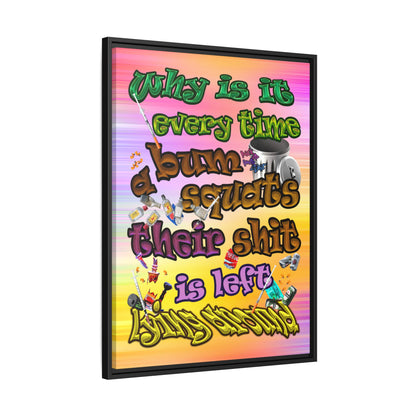 the bum's shit - framed canvas art (color blur)
