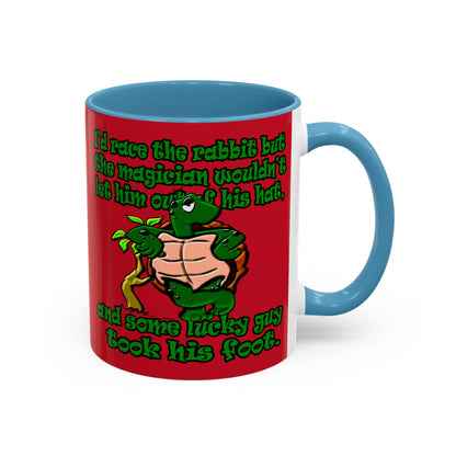 turtle race - Accent Mug (dark red)