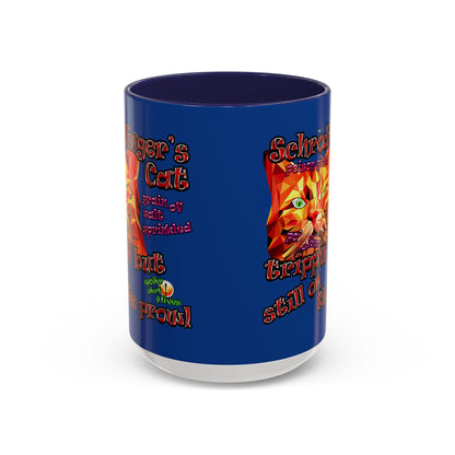 schrodinger's cat - Accent Mug (dark blue)